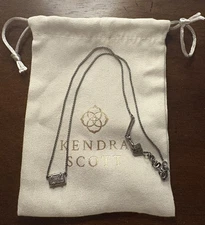 Kendra Scott Silver Drusy Square Necklace