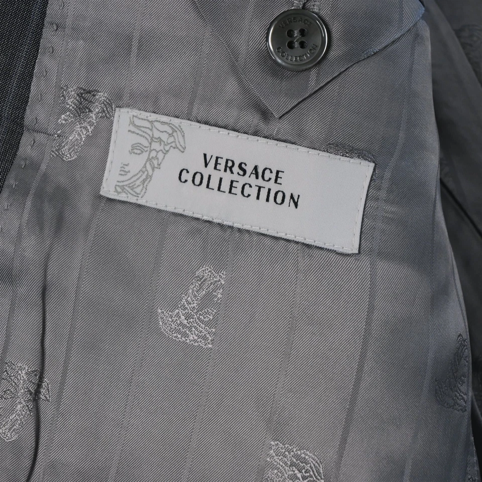 Versace 44R Gray Striped Wool Mens Blazer Suit Jacket Sport Coat - Image 4 of 4