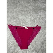 NWT Victoria  s Secret PINK Lace Back String Bikini Hot Pink Large