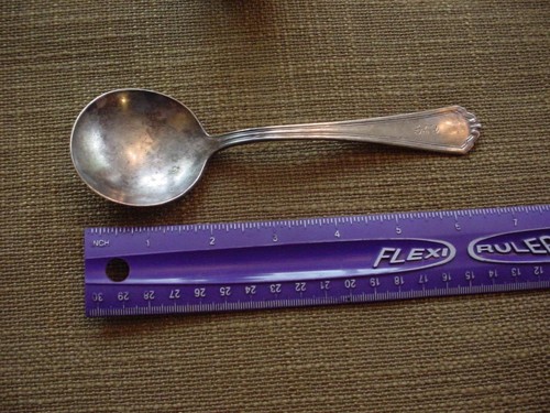 1912 PURITAN pattern soup spoon Ford Motor Co. script monogram