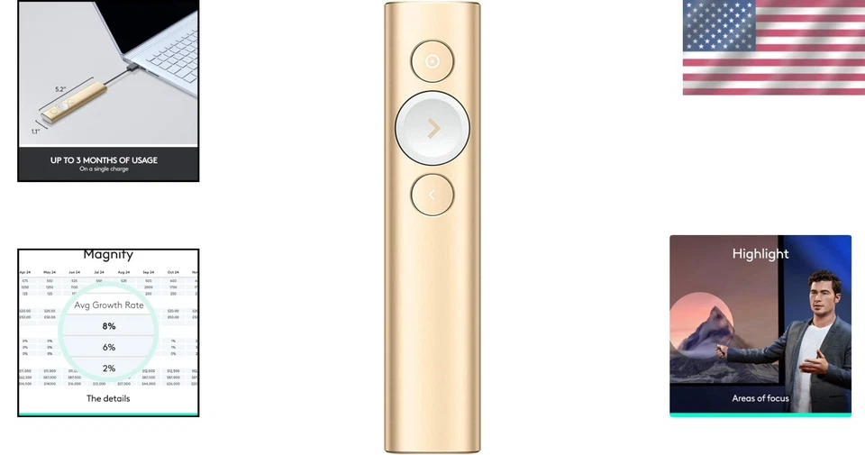 Gold Presentation Remote with Advanced Digital Highlighting - Image 2 of 4