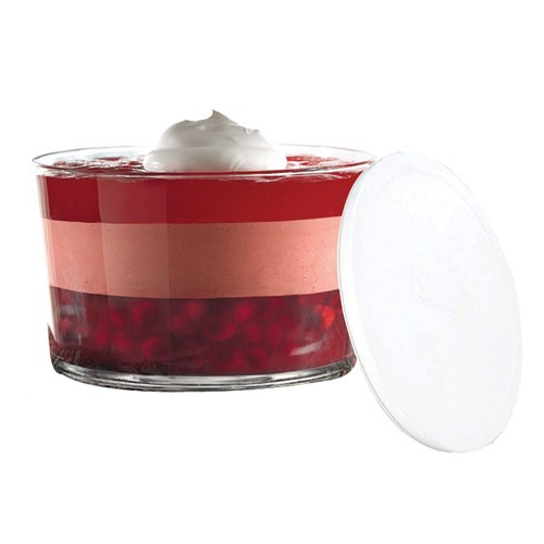 Glass Trifle Bowl with Lid, 104 oz Glass Salad Bowl with Plastic Lid