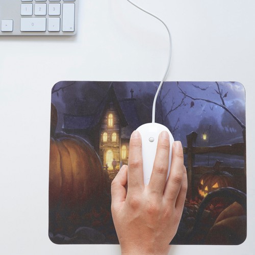 2PCS Anti-slip Mouse Pad Halloween Pumpkin Pattern Mouse Mat Desk Accessories - 第 3/12 張圖片