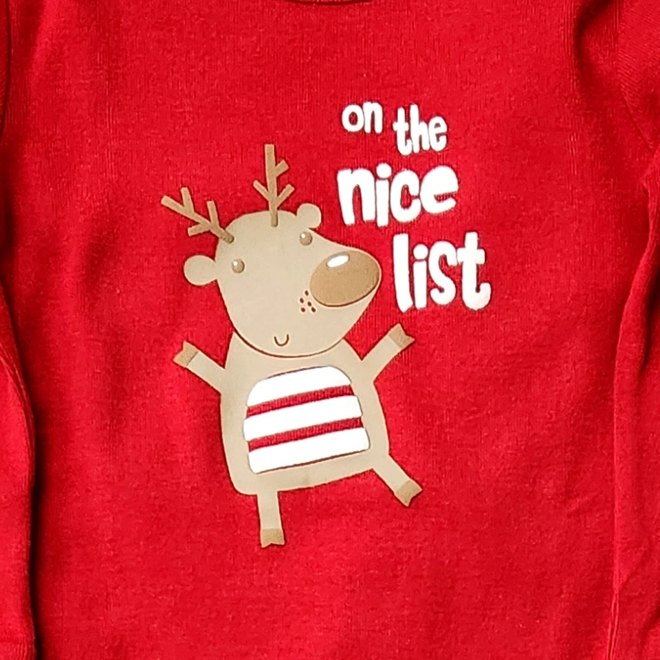 Bonita lista pijama bebé niño 2 piezas vacaciones Navidad reno 12 meses Foto 2 de 2