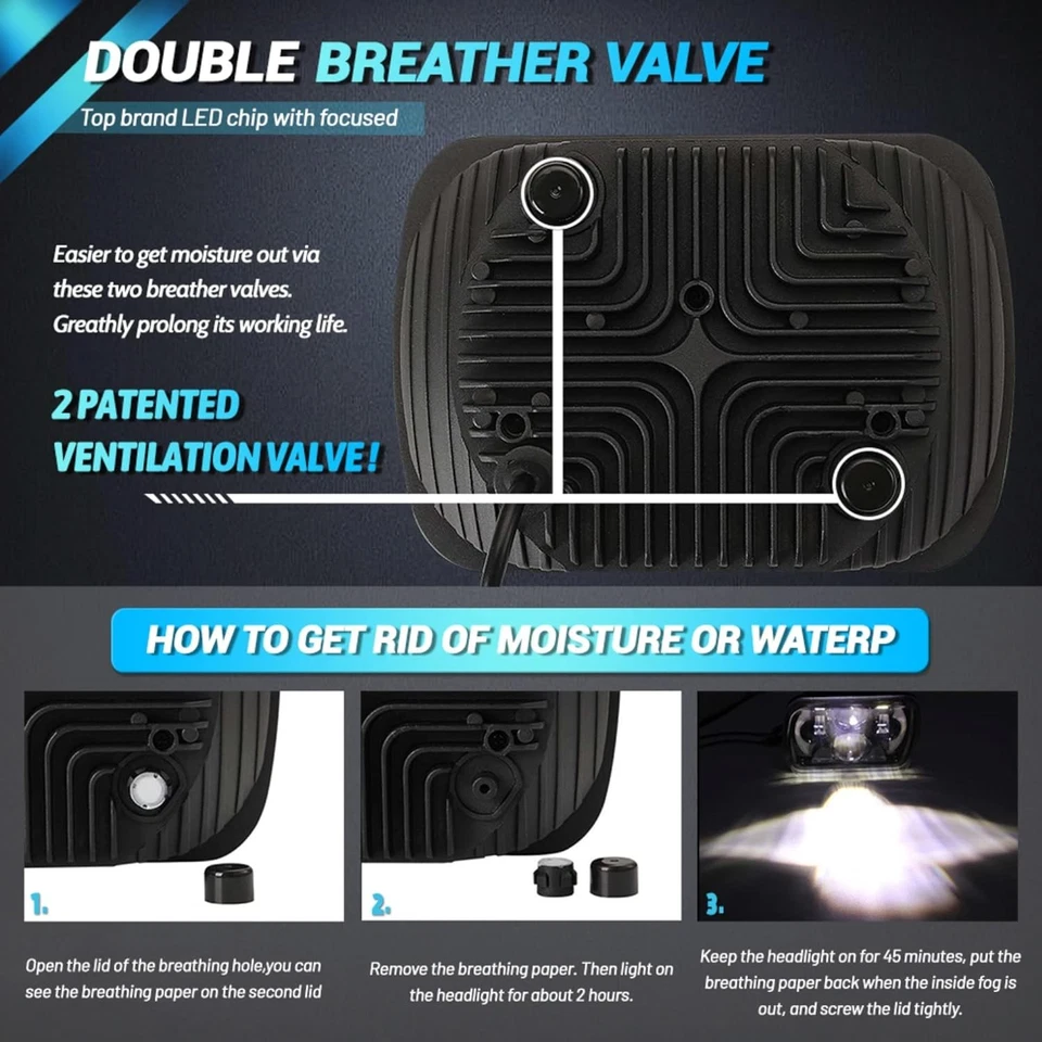 2 piezas Nuevo para Toyota Celica 1982-1993 7x6" LED Faros Alto/Bajo Viga Sellada Foto 4 de 4