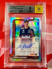 2025 Topps Chrome F1 Formula 1 MAX VERSTAPPEN Refractor Auto BGS 9 Racing Card