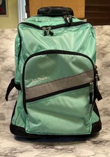 LL Bean Deluxe Rolling Backpack 19" Carry-On Teal School/Travel Wheeled Pull Bag
