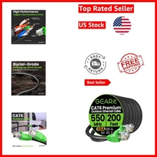 200ft Outdoor Cat-6 Ethernet Cable - 10Gbps, Waterproof, Direct Burial Solution