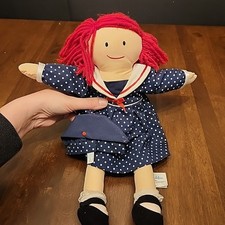 Madeline 15" Plush Doll Ragdoll Blue Polka Dot Sailor Dress With Hat 1999 Eden