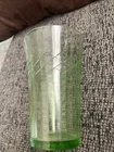 Vintage Federal Green Elegant Depression Glass 4" Tall diamond Tumbler Unmarked