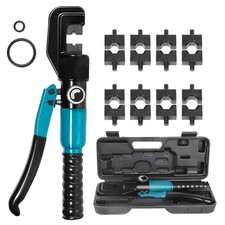 8 Ton Hydraulic Crimper Wire Battery Cable Lug Terminal Crimping Tool + 9 Dies