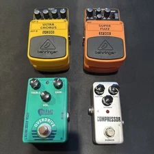 Guitar Pedal Lot Of 4 - Behringer SF300 + UC200, Dolamo Overdrive, Compressor
