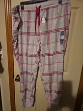 Secret Treasures Flannel Jogger 2 X Reddish Pink New