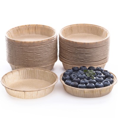 50pcs Paper Mini Tart Pans for Baking, mini pie tins 4Inch Mini Pie Pans, Non...