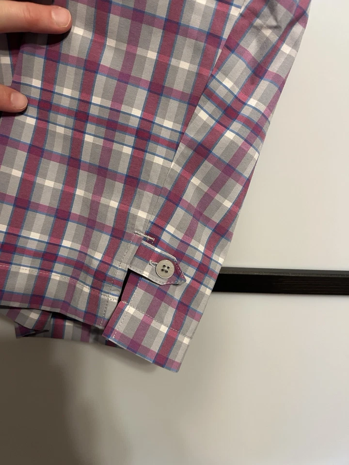 Adidas Climalite Women's Bermuda Golf Shorts Sz 16 Stretch Plaid Gray Purple - Image 3 of 4