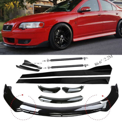 For Volvo S40 S60 S70 S80 Front Bumper Lip Spoiler Splitter Body Kit+Side Skirt