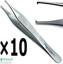10× Micro Adson 12cm Serrated Tip 1x2 Rat Tooth Kocher Tweezer Forceps Tools