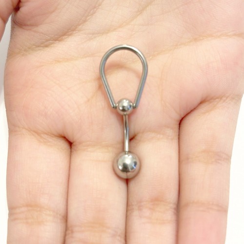 TEAR DROP SIMPLY BEAUTIFUL 14g 10mm L, 6 & 8mm Balls Surgical Steel VCH Barbell. - Picture 9 of 15