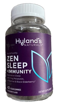 Hyland's Rest Fortify Zen Sleep Aid + Immune Support 42 Vegan Gummies Elderberry