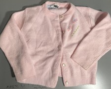 Vintage May Knitting Co. Baby Sweater Cardigan Embroidery 12 Months