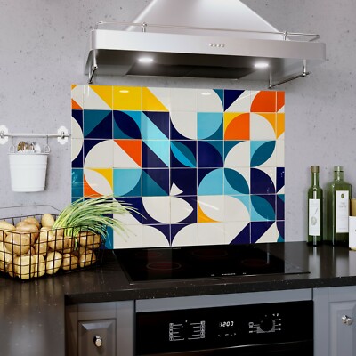 Glass Splashback Kitchen Tile Cooker Panel ANY SIZE Art Deco Retro ...