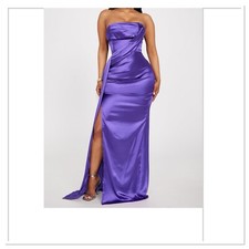 Fashion Nova Purple Satin Dress Size XS 
