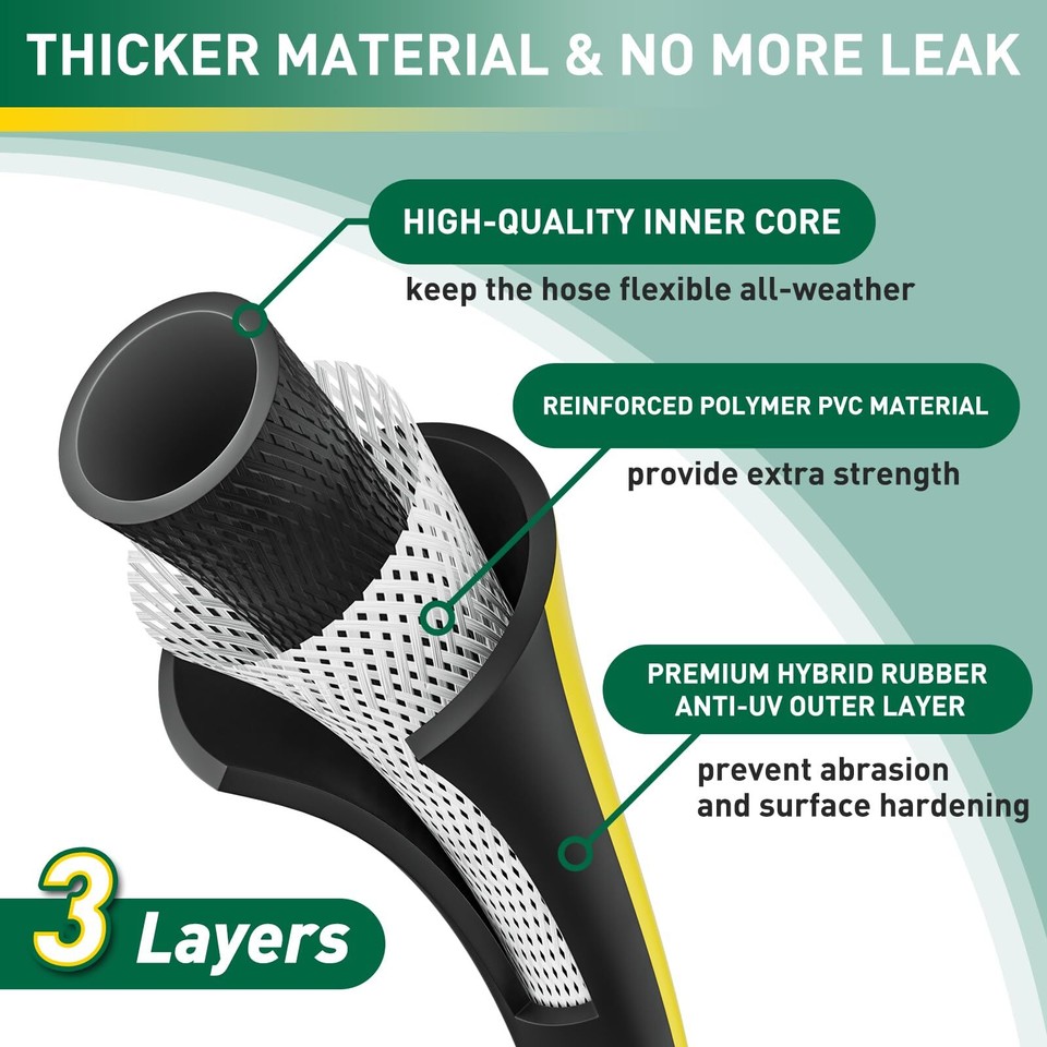 Hybrid Lead In Garden Hose 5/8 in x 5FT Short Water Hose With Swivel