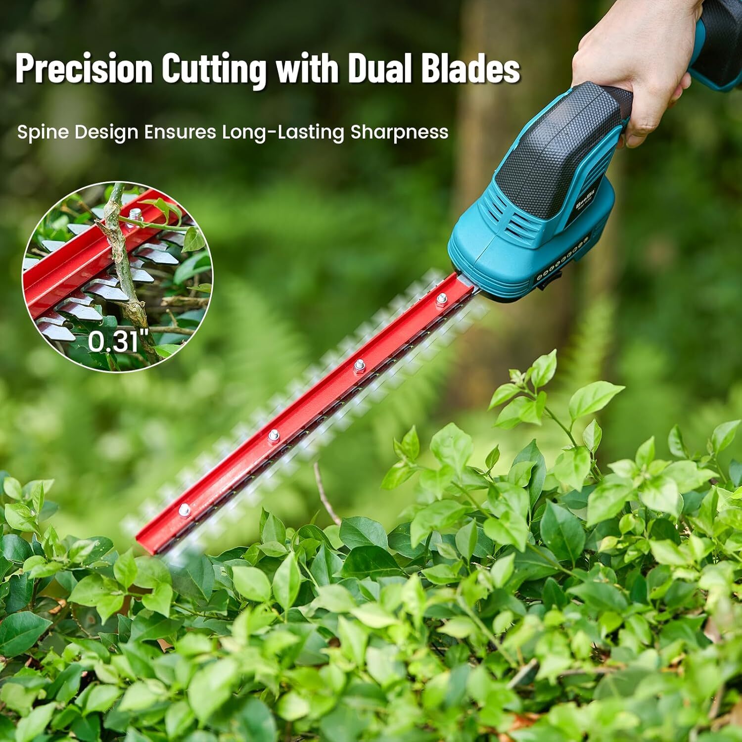 Seesii Cordless Pole Saw Brush Cut Gas Hedge Trimmer Tree Weed 10ft Telescopic