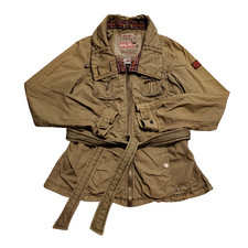 Khujo Full Zip Utility Jacket Army Green Women's Medium M Outdoor Trendy Belted