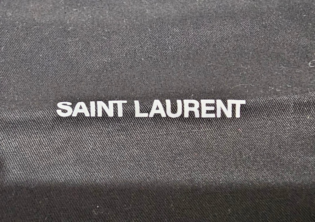 Saint Laurent Paris Borsa antipolvere per scarpe nera borsetta portaoggetti da viaggio 10" x 13"