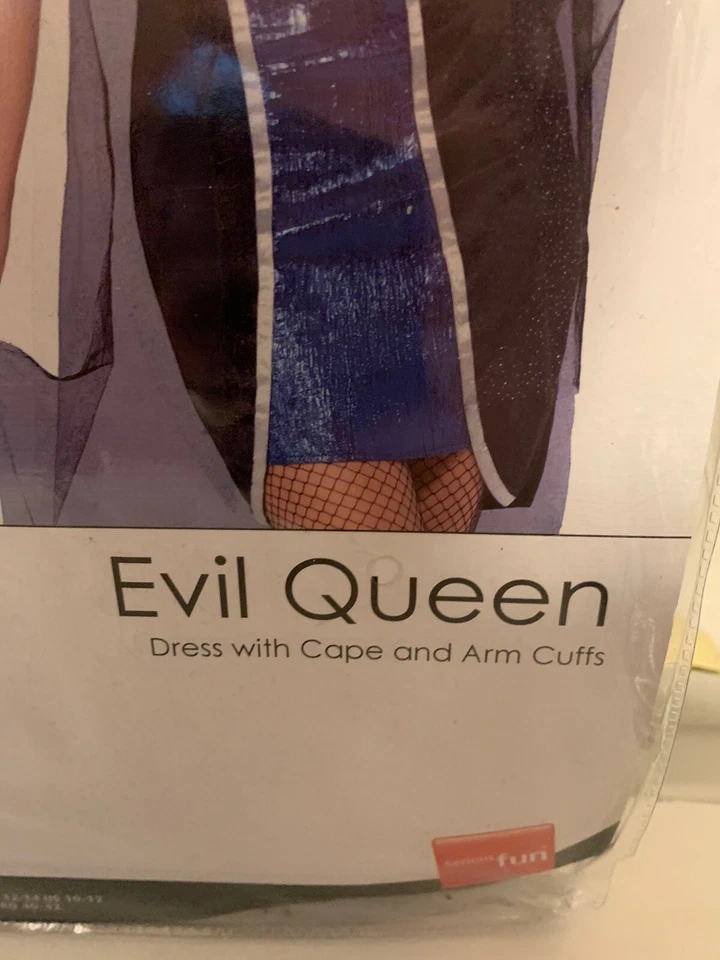 Nuevo Sexy Disfraz Reina Malvada Adulto Talla XS 2-4 EE. UU. Vestido Con Capa y Brazos Puños Foto 2 de 4