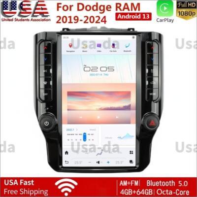 12.1'' Car GPS Navigation carplay Radio Android13 For Dodge RAM 1500 2500 4G+64G