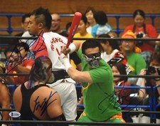 Evil Ryusuke Taguchi Kushida Signed 11x14 Photo BAS COA New Japan Pro Wrestling