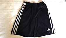 Adidas Black three strips regular fit childrens shorts size L US 14/16