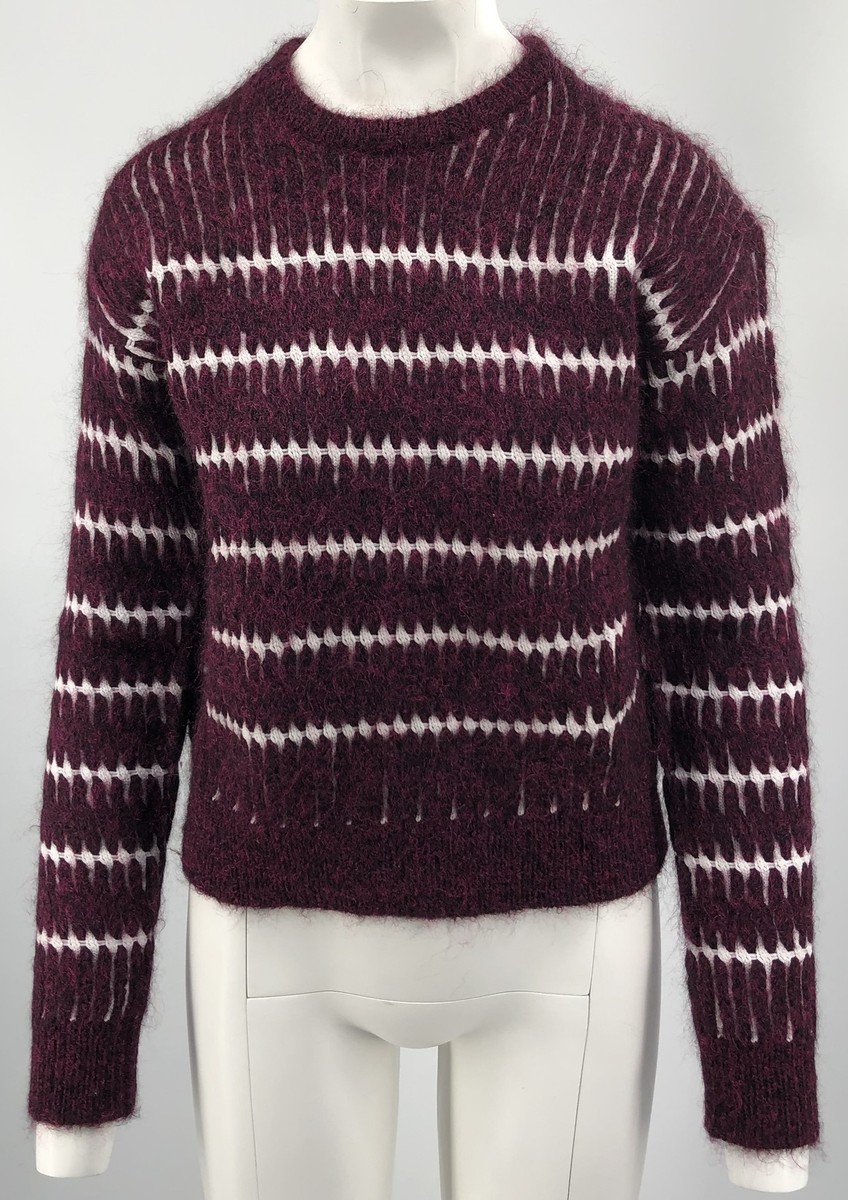 Alexander Wang Black Label Purple/White Crochet Knit Wool