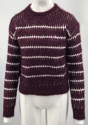 Alexander Wang Black Label Purple/White Crochet Knit Wool