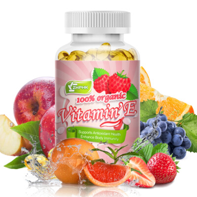 Vitamin E Oil 120 Capsules | Vit E Capsules for Hair Skin Nail Face Health Vegan