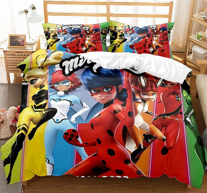 Miraculous Ladybug Duvet Cover Bedding Set Pillowcase Single