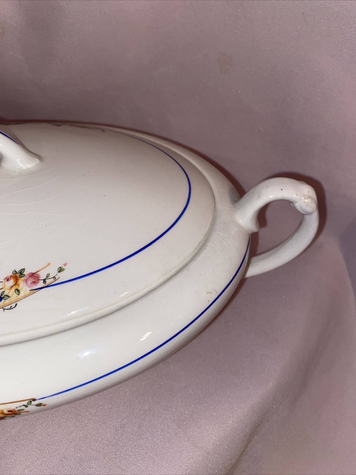 Antique 1924 Crown Potteries Evansville, IN Covered Vegetable Dish