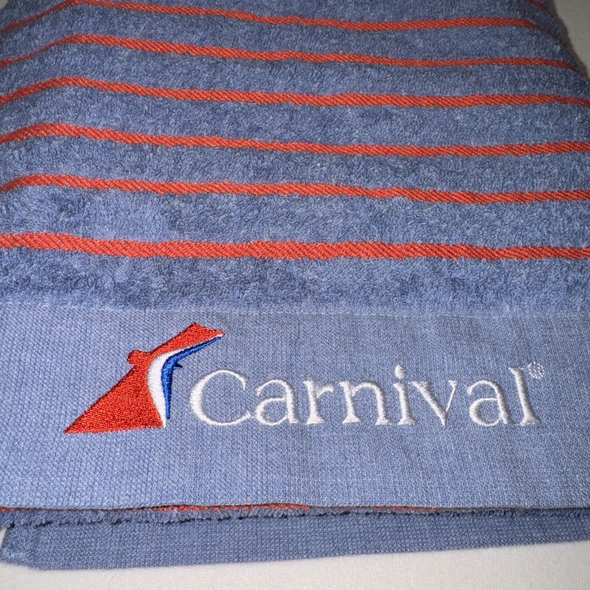 Carnival Cruise Line Logo Beach~Pool Towel New Design Blue w/Red