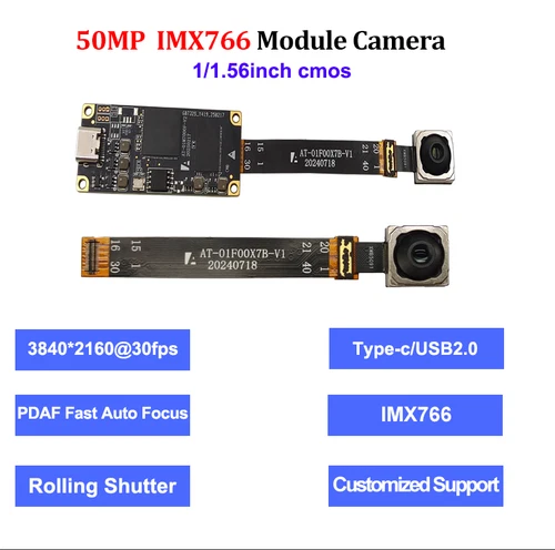 50MP IMX766 cmos USB Camera Module PDAF Autofocus AF/FF 8160x6120 UVC Webcam FPC
