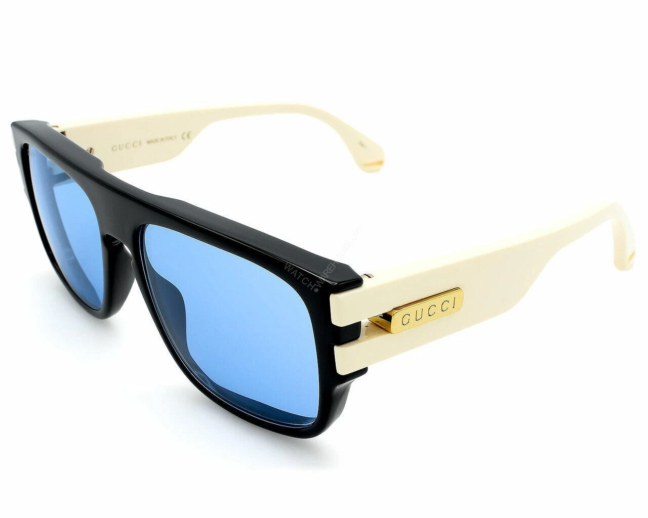Gucci Blue Rectangular Lens 58 145MM Men's Sunglasses GG0664S 002