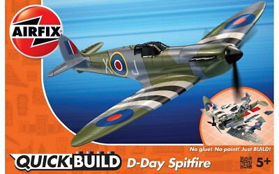 #ad Airfix QUICK BUILD Spitfire Snap Together Plastic Model Plane Kit J6045 $11.99
