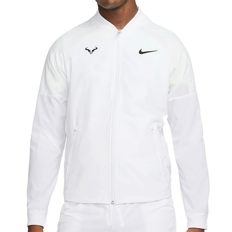 Chaqueta de tenis Nike Court Rafael Nadal Dri-fit para hombre pequeña - blanca DV2885-100