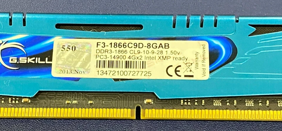 G.Skill Ares 8GB 4G DDR3 2133Mhz OC PC3-17000U PC Gaming Memory - Image 3 of 3