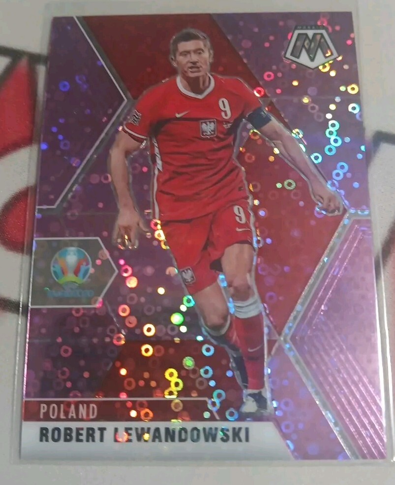 2021 ROBERT LEWANDOWSKI /49 PURPLE CIRCLES PANINI MOSAIC UEFA EURO 2020 SOCCER
