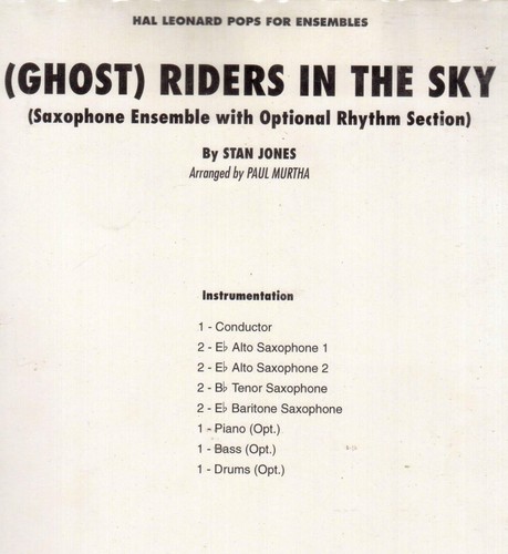 (GHOST) RIDERS IN THE SKY, SAXOPHONE ENSEMBLE MUSIC PARTS, NEW. - Picture 2 of 2