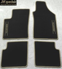 Autoteppich Fußmatten für Fiat 500 500C Abarth Cabrio schwarz beige Velours