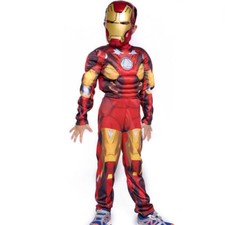 Marvel Avengers Iron Man Muscle Cosplay Halloween Costume Suite  Mask S,M,L w