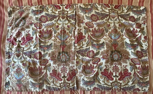 Lauren Ralph Lauren TWO Chapman JACOBEAN Floral Pillow Shams Red Tan KING Pair - Picture 3 of 12